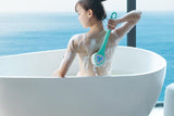 Electric Body Brush for Back with 5 Interchangeable Heads Long Handle for Spa Shower - Green V1263-JX-6500