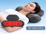 Ergonomic Memory Foam Neck and Shoulder Massage Pillow with Vibration, Infrared Heat, and Airbag V1341-ZY-3RMWNT5H-GREY