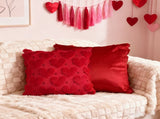 2-PCS Red arrow 45x45cm Heart Pattern Plush Pillow Cover with Insert Soft Textured Decorative V888-ELOSUNG43774