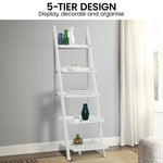 Sarantino Aster 5-Tier Ladder Shelf - White LDS-107-17-WH