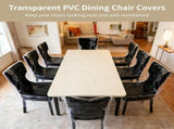 6PCS Transparent PVC Dining Chair Covers, Full Coverage Waterproof Chair Protectors, Dustproof & Pet V1192-AZ-W-18447