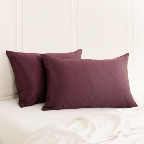 SILK PILLOW CASE TWIN PACK - SIZE 51X76CM - Malaga Wine ABM-10002253