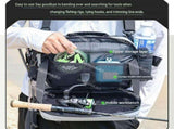 Grey Hard Shell Fishing Waist Bag - Waterproof 1000D PVC Lure Pack with 90 Degree Open Workbench and V888-ELOSUNG56804