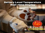 WHITE Cat Paw Fingerless Electric Heating Gloves, 3 adjustable heating levels, washable, 2000mAh V1232-MZST001
