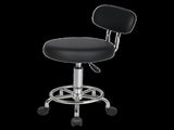 Levede Swivel Office Chair Round Rolling Stools PU Leather Height Adjustable BR1071-BK-M-AU