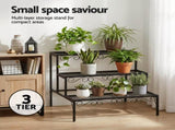 Artiss Plant Stand 3 Tier Metal Corner Plant Shelf Multiple Flower Holder Rack PS-L-3T-MT-BK