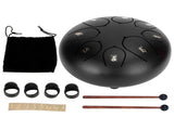 6in Tongue Drum 8Tones Ethereal Hand Pan Drums with Drumstick Percussion InstrumentBlack V1294-YM0721-3117200192312