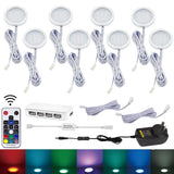 RGB Color Changing LED Under Cabinet Lighting Kit,Aluminum Slim Cabinet LED Puck Lights for Kitchen V1171-CC-AYLBHC016-AU