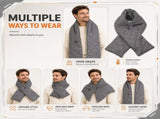 Stay Warm Anywhere with This USB-Powered Heated Scarf, Featuring Five Adjustable Heat Levels, Plush V1341-ZY-A2YNYYNZ-GREY-LONG