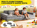 17Pcs Modular Kids Play Sofa Toddler Couch High Density Foam Play Block with Washable Cover Creative V985-KIDSSOFA