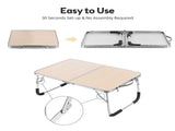 Foldable Laptop Desk Lightweight Breakfast Serving Table Tray and Bed Desk with Inner Storage Space V1294-YM0901-H47860BE