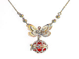 Gift Box - Butterfly White Gold Aroma Necklace Purify Oil Blend V760-GBAJ - 30