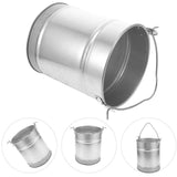 Sturdy Metal Bucket, Plated Silver, Heavy Capacity with Handle for Storage V1192-AZ-W-29837