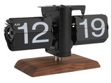 Digital Flip Desk Clock 12 Hours Battery Powered Retro Mechanical Auto Flip Down Clock with Wood V1294-YM0901-3115250023611