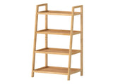 Levede Bamboo Ladder Bookcase 4-Shelf Books Plant Storage Shelf Rack Organiser EA0289-NT-AU