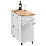 VEVOR Kitchen Island Cart with Solid Wood Top, 900 mm Width Mobile Carts with Storage Cabinet, V952-YDKCFDXJMDB24F20GV0