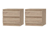 Artiss 2x Bedside Table 2 Drawers - PEPE Oak FURNI-E-PURE-WDX2