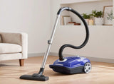 DEVANTI Bagged Vacuum Cleaner Powerful Suction for Carpet Wood Tile Floor VAC-KB-2108-BU