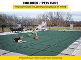 Pool Safety Cover Fits18x36ft Inground Safety Pool Cover Green Mesh with 4x8ft Center End Steps V952-YYCM18X36JZYTYCG1V0