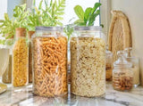 2 Pack 1 Gallon Extra Large Clear Plastic Jars, 118 OZ Food Storage Container with Lid, BPA Free V1259-DP01-A-940