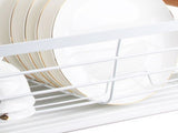 Dish Drainer Kitchen Monolayer Waterproof Cutlery Shelf Tabletop Utensil Storage Shelf White V1294-YM0703-3118230118611