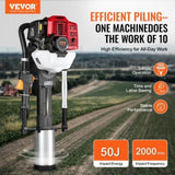 VEVOR 52cc Gas-Powered T Post Driver 2-Stroke Fence Piling Pounder w/ 3 Head V952-SCSQYDZJJH95OBHIQV0