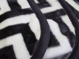 Bloomington 800GSM Greek Key Charcoal Winter Premium Quality 1 Ply Mink Blanket Queen V442-IDC-BLANKET-800GSMGREEKKEY-CHARCOAL-QS
