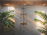 Hanging Cast Iron Dragonflies Chime w Bell 76cm V637-06914DRG