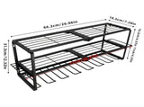 P&P Heavy Duty Power Tool Organizer with 7 Drill Holders Wall Mounted Garage Storage Rack for Tools V767-JJ-ZZ1673