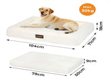 Pawz XL Size Orthopedic Dog Bed with Corduroy Removable Cover Waterproof Washable Beige PT1276-XL-WH