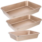 Golden Carbon Steel Baking Pan Set, Nonstick, Versatile for Oven V1366-AZ2-W-17390