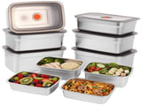 10PCS 316 Stainless Steel Food Storage with Lids, Stackable Airtight Food Storage V1369-AZ3-W-08736