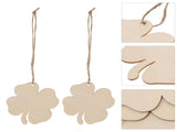 Ortofally 20pcs Four Leaf Ornaments Hanging Decor Unfinished Wooden Ornaments Wooden Shamrock V1189-LWWAL-20260327-03281