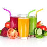13 Pcs Wide Reusable Bent Silicone Straws, Colorful for Thick Drinks, 2 Brushes Easy Cleaning V1370-AZ4-18554