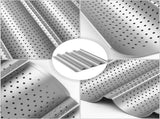 2 Pack Nonstick Perforated Baguette Pan 15" x 13" for French Bread Baking 4 Wave Loaves Loaf Bake V1370-AZ4-04577