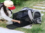 Expandable Cat Backpack, Mesh Breathable, for Small Dogs & Puppies, Travel Hiking Camping Pet V1232-KZB-CW-002