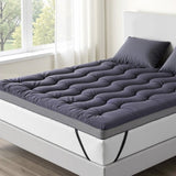 Giselle Bedding 5cm Pillowtop Topper Bamboo Polyester Blend Fibre Pad for Back Pain Relief Washable TOPPER-WA-CHAR-Q