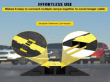 Cable Protector Ramp, 5 Packs 2 Channels Speed Bump Hump, Rubber Modular Speed Bump Rated 11000 LBS V952-DLBHQXSLX5PCSZUIBV0