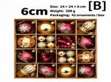 42-Piece Hand-Painted Christmas Tree Ornament Set with Red Green Gold Baubles, Gingerbread Men, V1341-ZY-W4SRW8S4-D