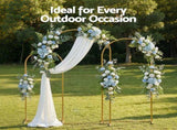 Wedding Arch Backdrop Stand Set of 3 Gold Metal Wedding Arched Frame, Easy to Assemble, Stable WESD-ARCH-3PC-GD