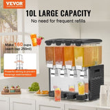 VEVOR Commercial Beverage Dispenser 10L x 4 Tanks Cold Juice Ice Drink Dispenser V952-SYYLJJBSJXS1VGEIJV3