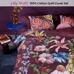 Bedding House Lily Multi Cotton Floral Quilt Cover Set King V442-HIN-QUILTCS-LILY-MULTI-KI