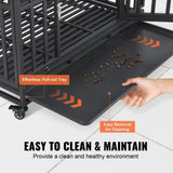 Heavy Duty Dog Crate 38 in Metal Dog Kennel with Wheels and Removable Tray V952-GLSYSDXPF3742TS8BV0