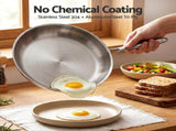5-Star Chef 30cm Stainless Steel Frying Pan Uncoated Frypan with Tri-Ply Body Silver FP-SI-28CM