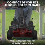 BAUMR-AG 24" Ride On Lawn Mower, Lithium Electric Start System, 6HP 224cc, 5 Cut Heights, Catcher V219-MOWRIDBMP24A