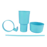 2 In 1 Snack Drink Cup with Straw Large Opening Plastic Beverage Cup Top Snack Bowl for Movie V1294-YM0901-3118230165612