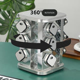 CARLA HOME Rotating Spice Rack Organizer with 20 Glass Jars for Kitchen Countertop V178-36146