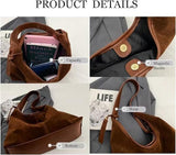 Leather Hobo Bags for Women Brown Suede Purse Slouchy Tote Bag Suede Tote Bag Fall Winter V1107-LEATHER HOBO BAGS-LIGHT BROWN