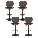 Artiss 4x Bar Stools Kitchen Swivel Gas Lift Counter Chair Wing PE Rattan Brown BA-K-1004-BRX4