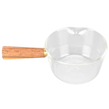 Glass Milk Pot with Wooden Handle V Shaped Spout Noodles Saucepan Home Kitchen Cookware V1294-YM0714-3118210298911